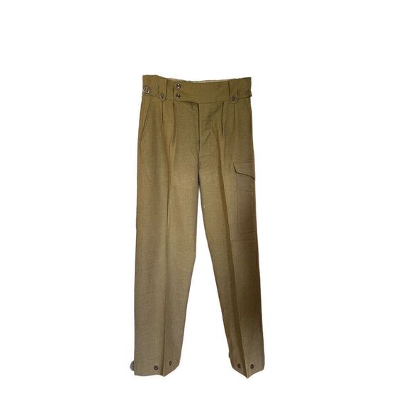 VINTAGE DEADSTOCK Eaglehawk Clothing Wool Cargo Uniform Button Pants Victoria 19 - Picture 1 of 9